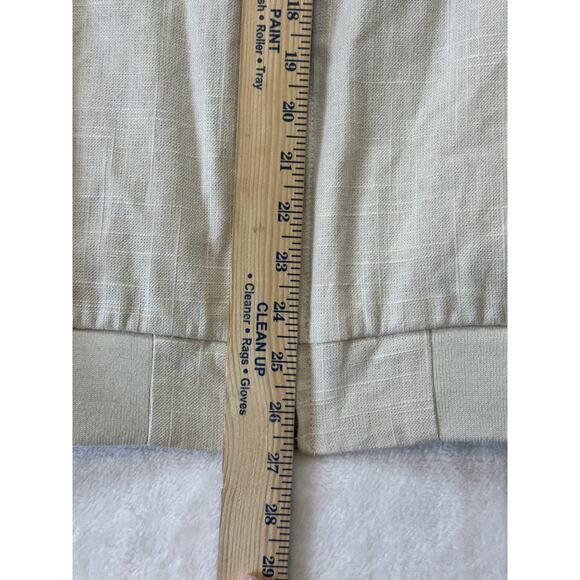 Al Wissam Jean Denim Culture Bomber Jacket Mens L Bone Linen Cotton Embroidered - Picture 16 of 16